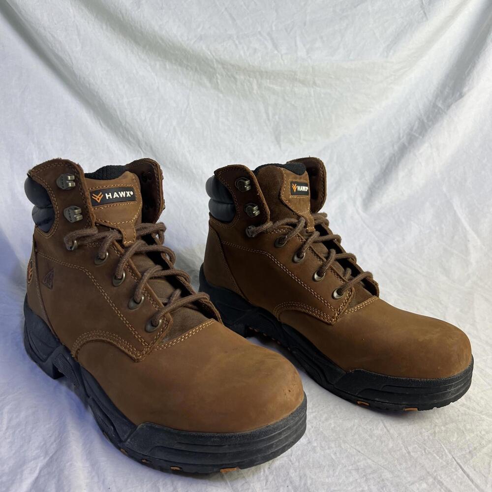Hawx WTL-1  6" Enforcer Soft Toe Pull On Work Boot Brown Men's Size 10D